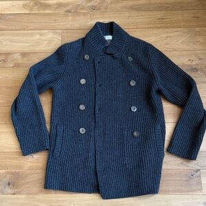 Brunello Cucinelli gray Double-Breasted Knit Jacket/Cardigan 100% cashmere S